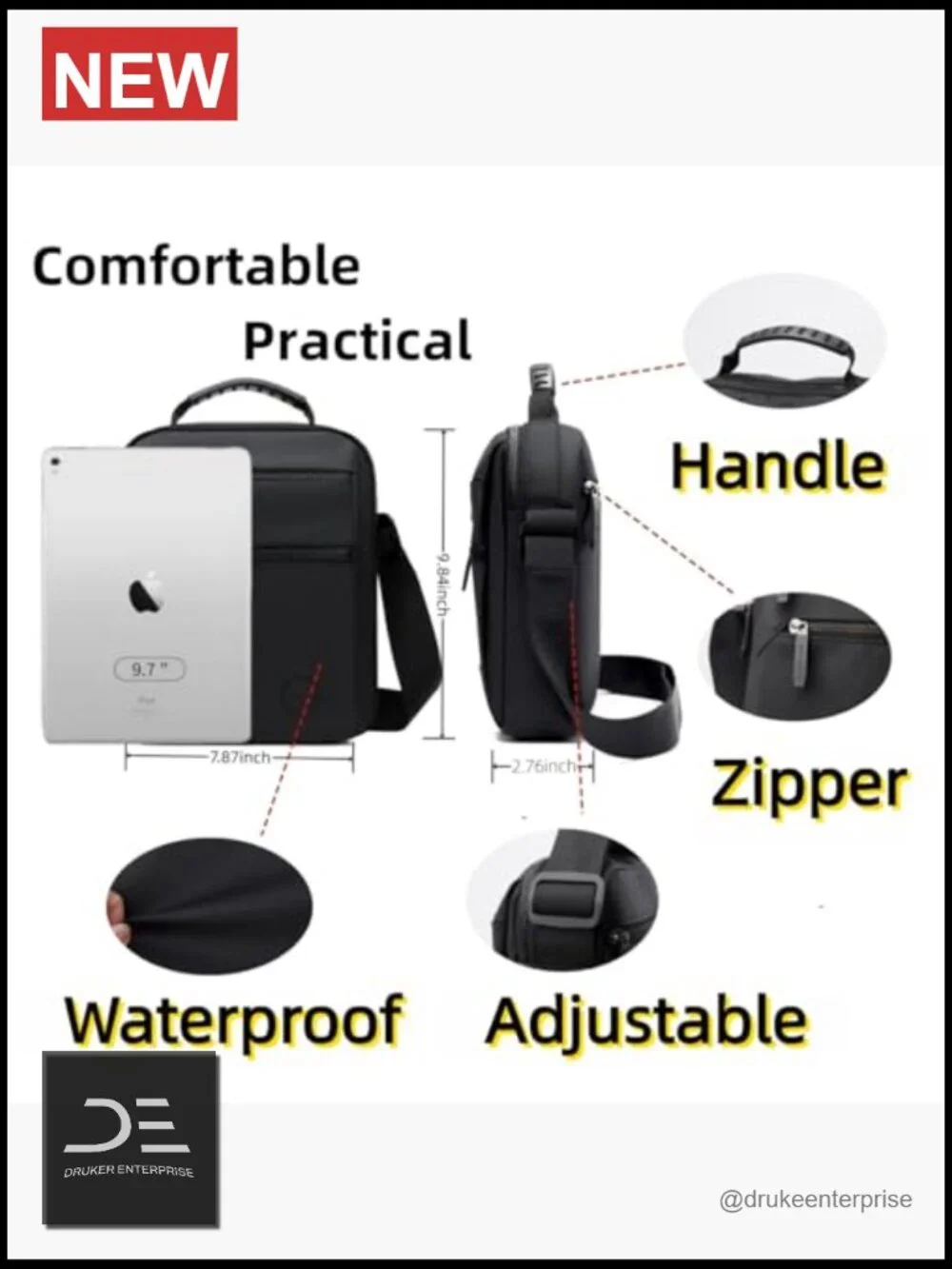 Anti Theft Crossbody Sling Bag with Adjustable Strap Water Resistant